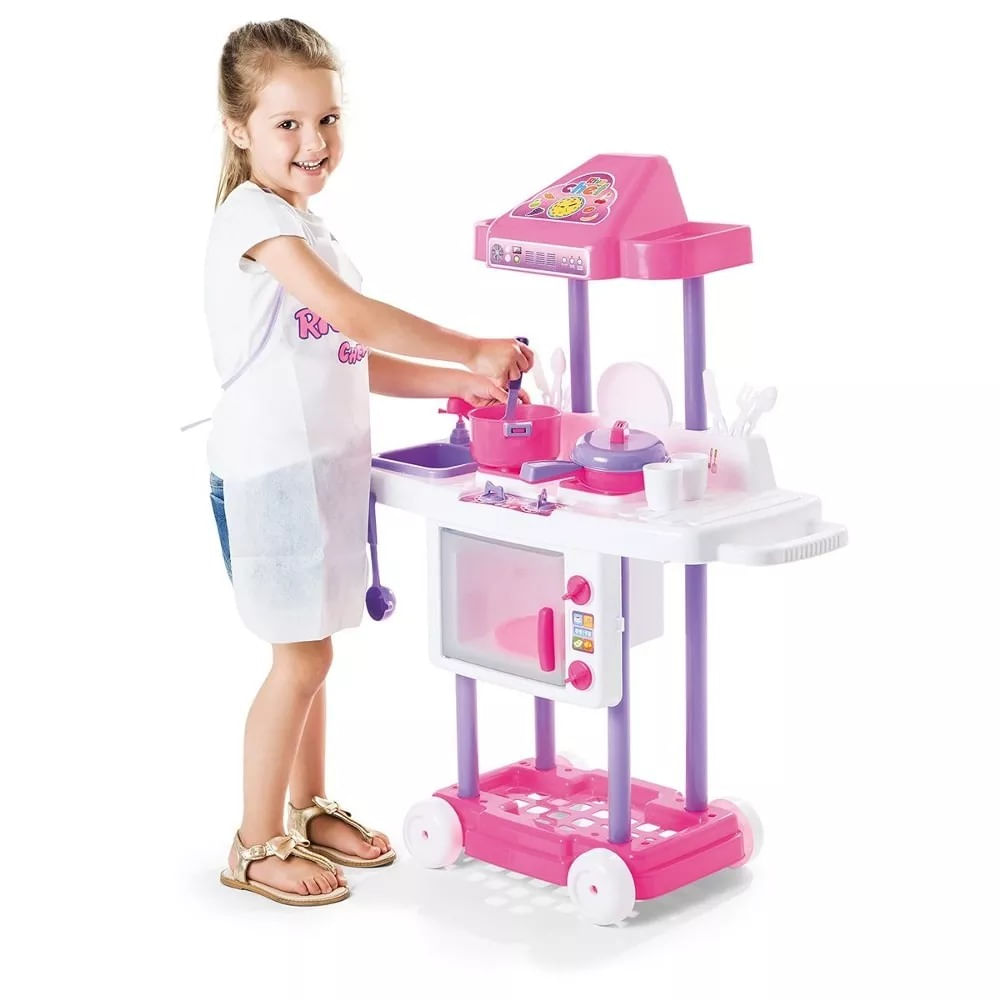 Cozinha Infantil Riva Chef Rosa Com Rodinhas Calesita Cal1302 Cozinha Infantil Riva Chef Rosa Com Rodinhas Calesita Cal1302