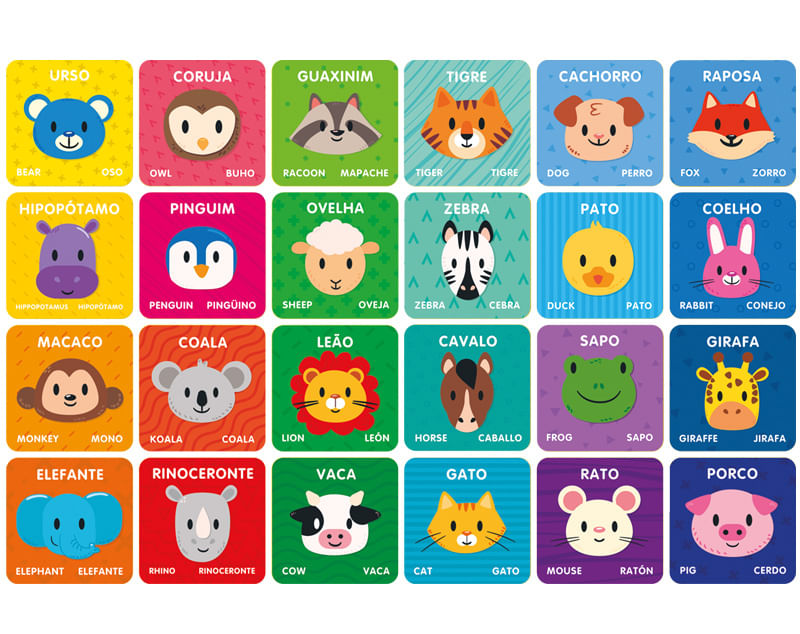 Jogo Memoria 32 Cartas Safari Animais Potuguês E Inglês em Promoção na  Americanas