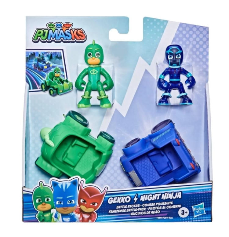 Pj Masks Lagartixo E Ninja Noturno 2 Figuras E Veículos Pj Mask