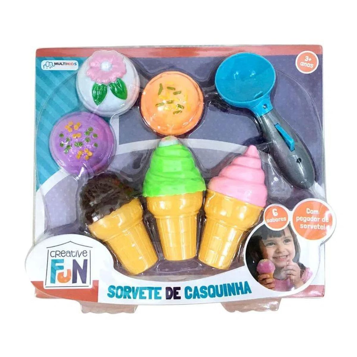 1 Conjunto Plástico Colorido Doce Sorvete Bolos Jogar Brinquedos