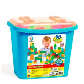 Blocos-de-Montar-90-Pecas-Molto-Blocks-Azul