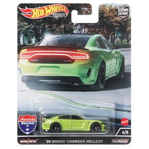 Miniatura-Hot-Wheels-Premium-Dodge-Charger-Hellcat-2020-Verde