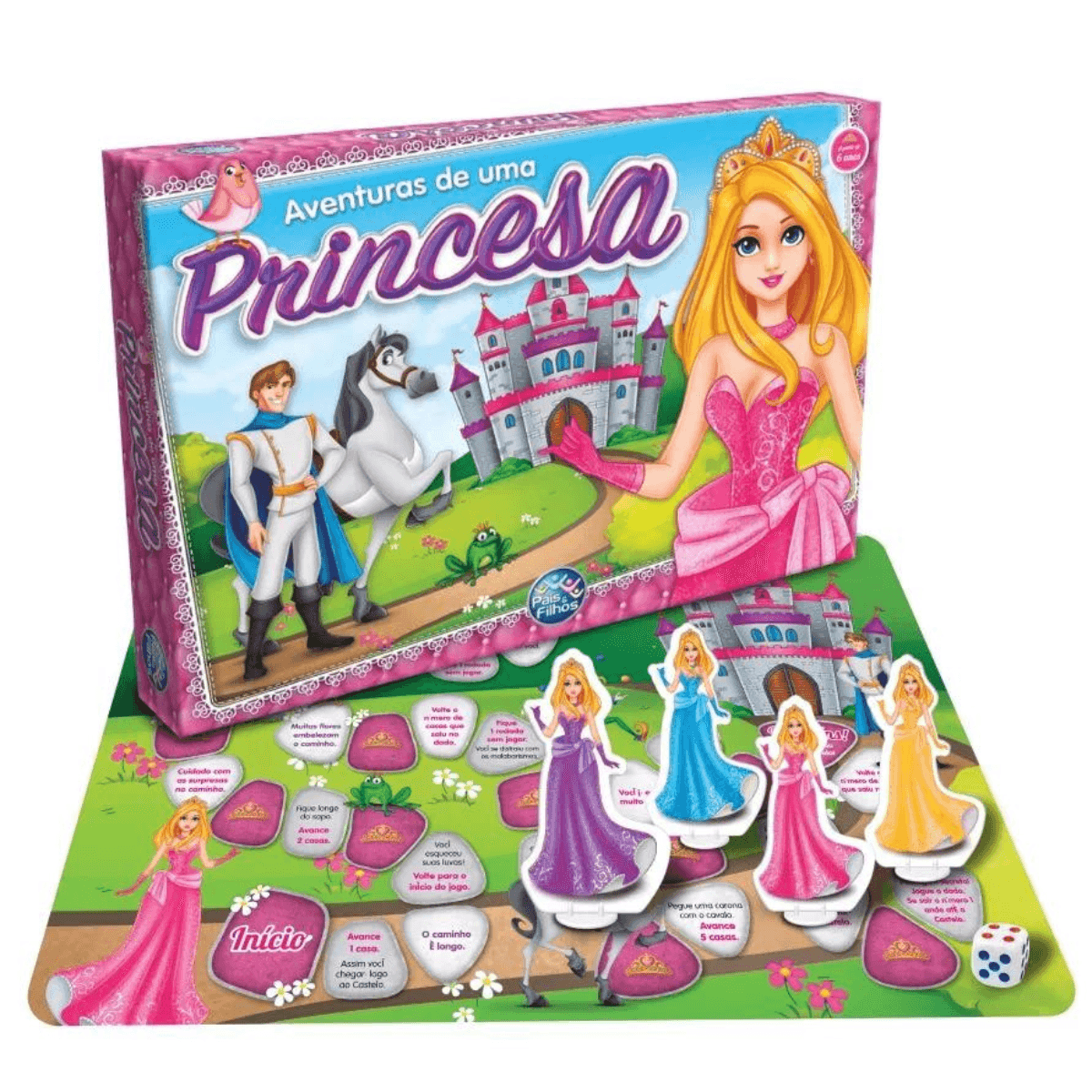 Jogo De Tabuleiro Trilha Personagem Princesas Didático - Dupari