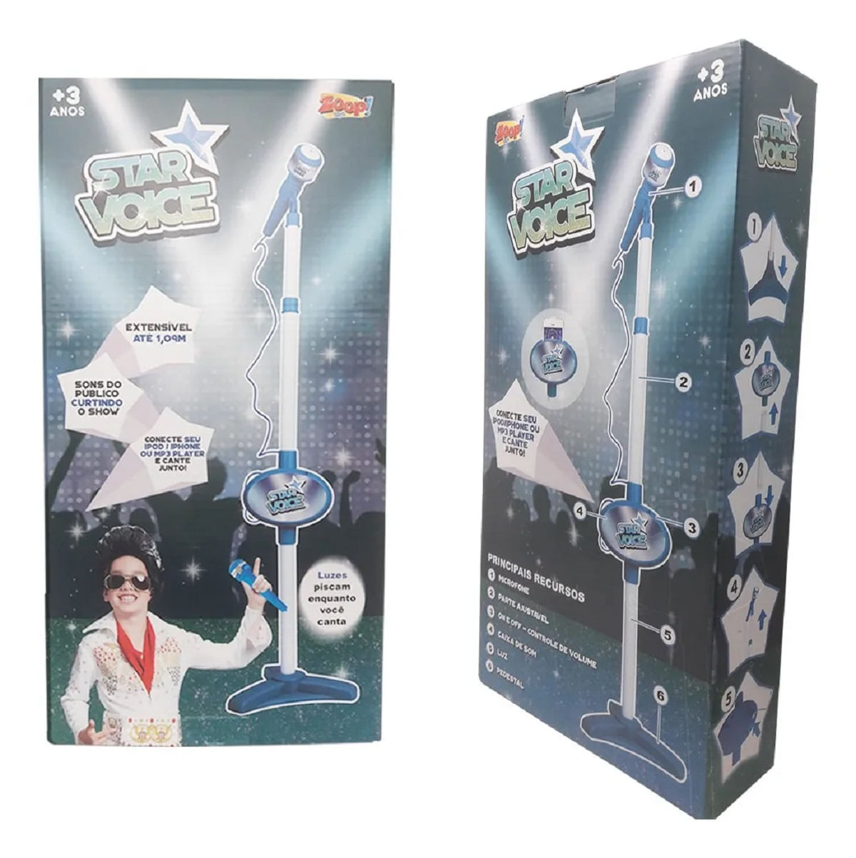 Microfone Star Voice Azul Zoop Toys Zp00220 - Bumerang Brinquedos