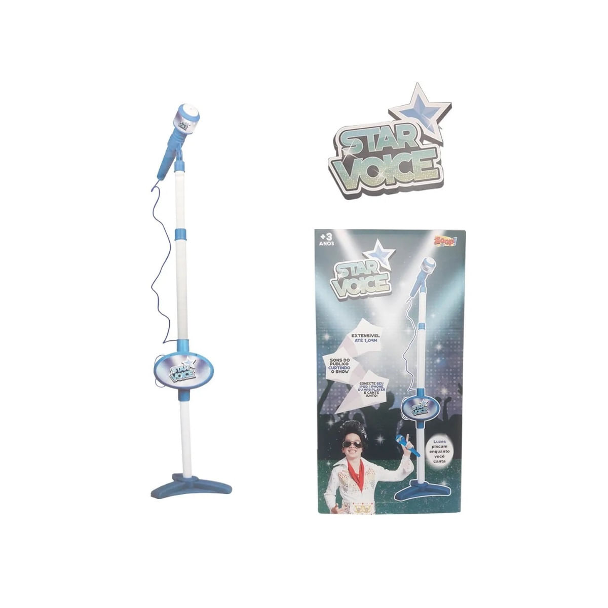 Microfone Star Voice Azul Zoop Toys Zp00220 - Bumerang Brinquedos