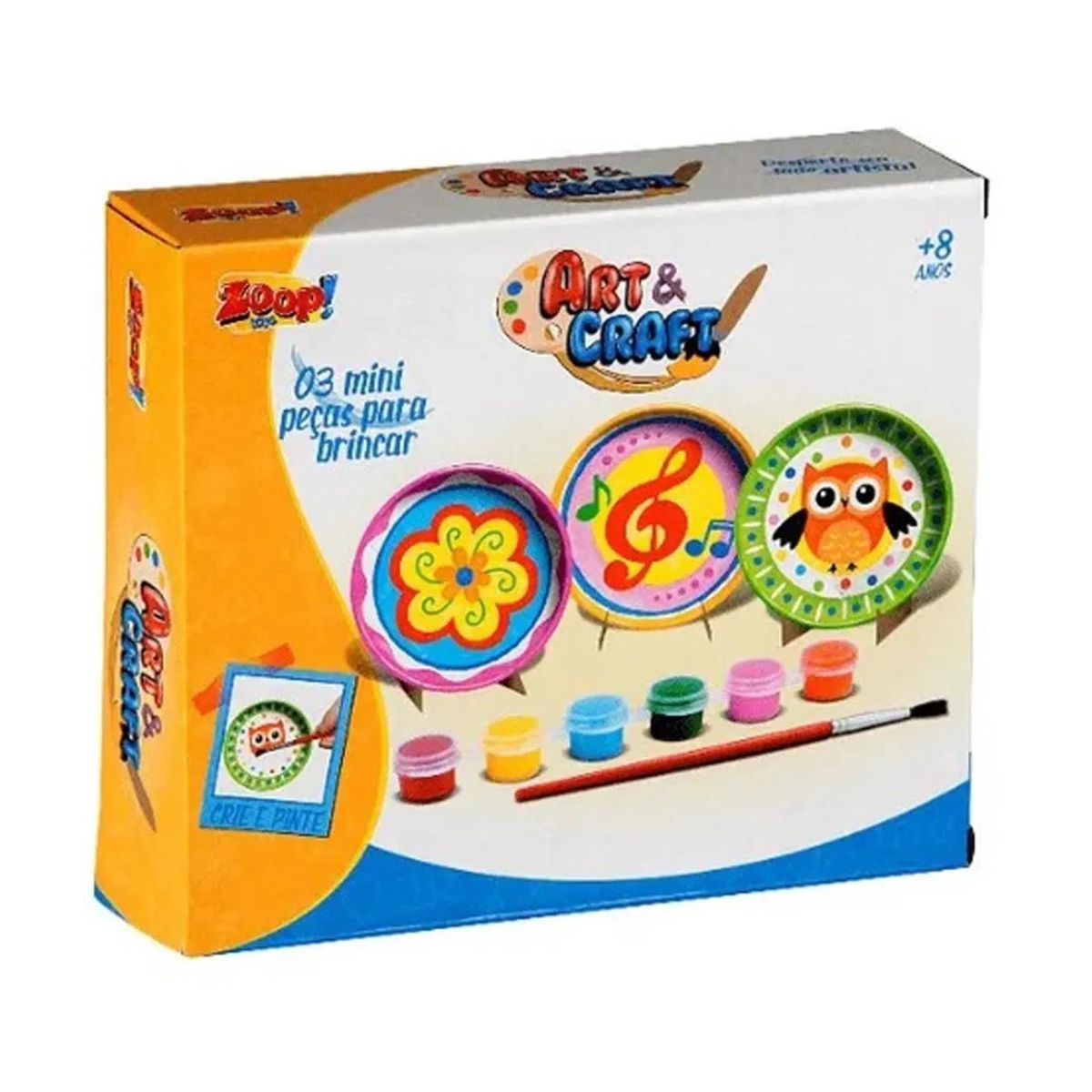 Kit 3 Pratinhos Cerâmica Para Colorir Art E Kraft Zoop Toys