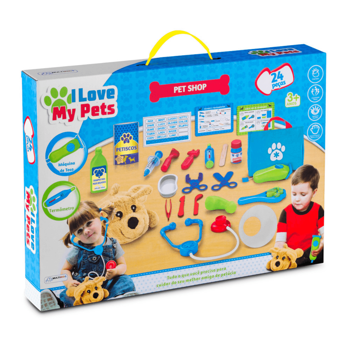 Conjunto Pet Shop 24 Peças I Love My Pets Multikids Br1218