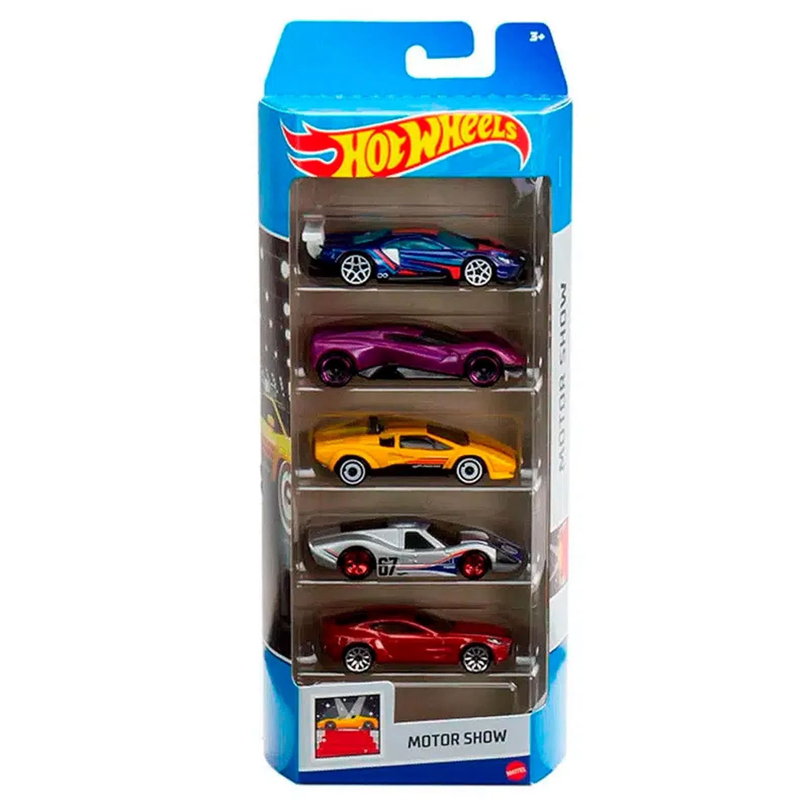 Pack 5 Hot Wheels Motor Show Mattel Hly63 - Bumerang Brinquedos
