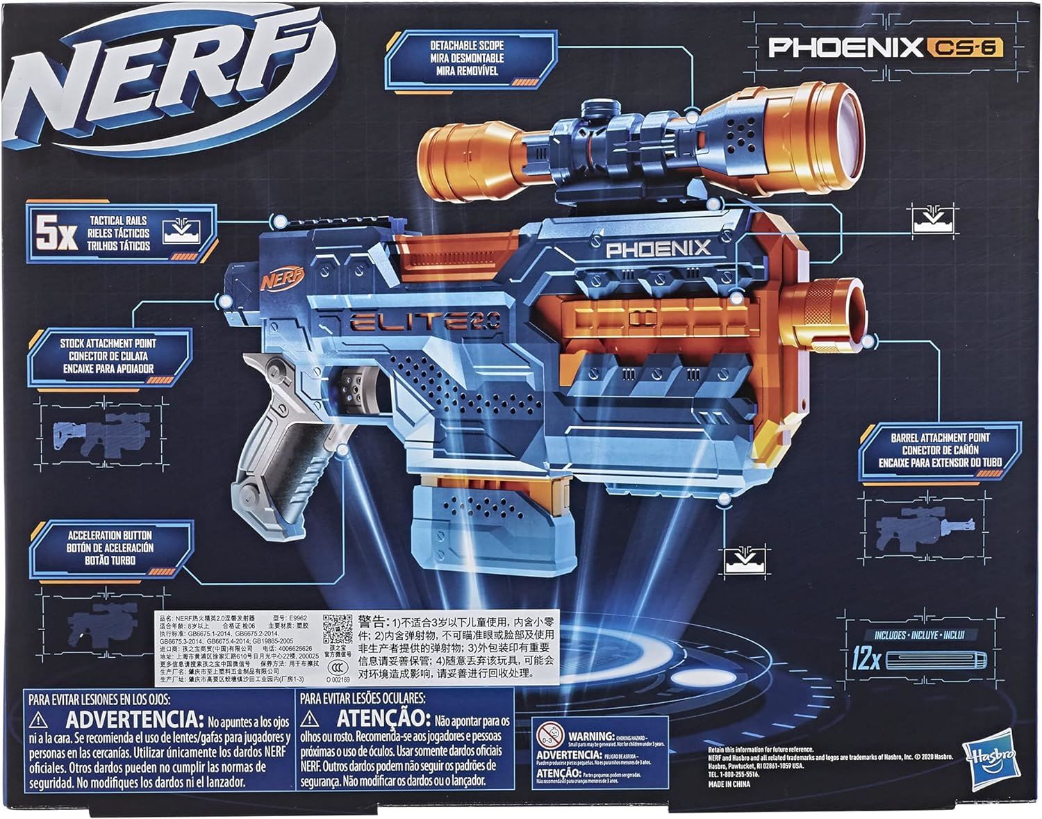 Elite 2.0 Phoenix Cs-6 Nerf E9962 - Bumerang Brinquedos