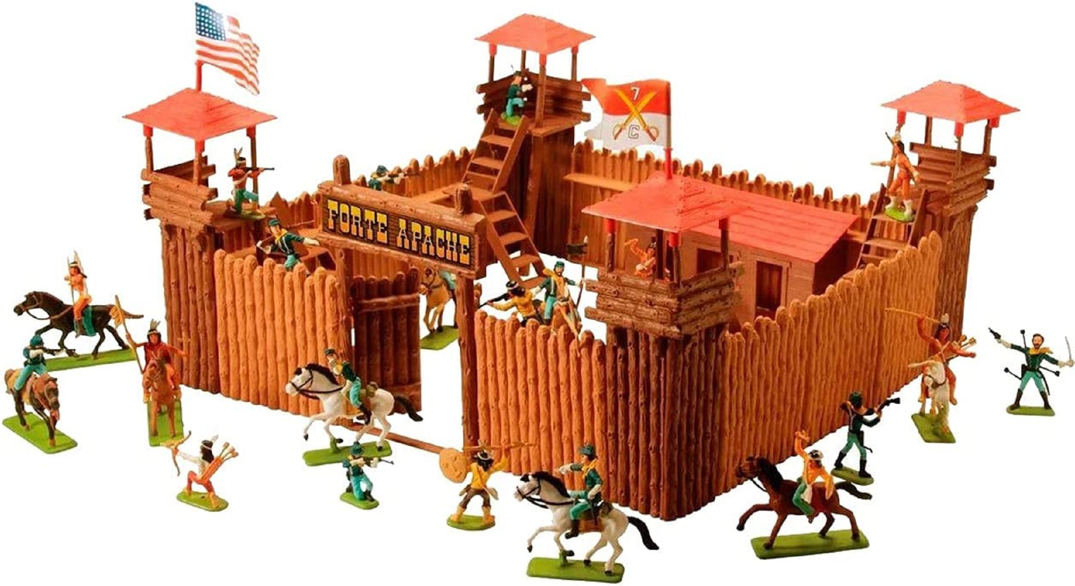 Forte Apache Super Batalha Maleta Laranja 79 Peças Gulliver 0063