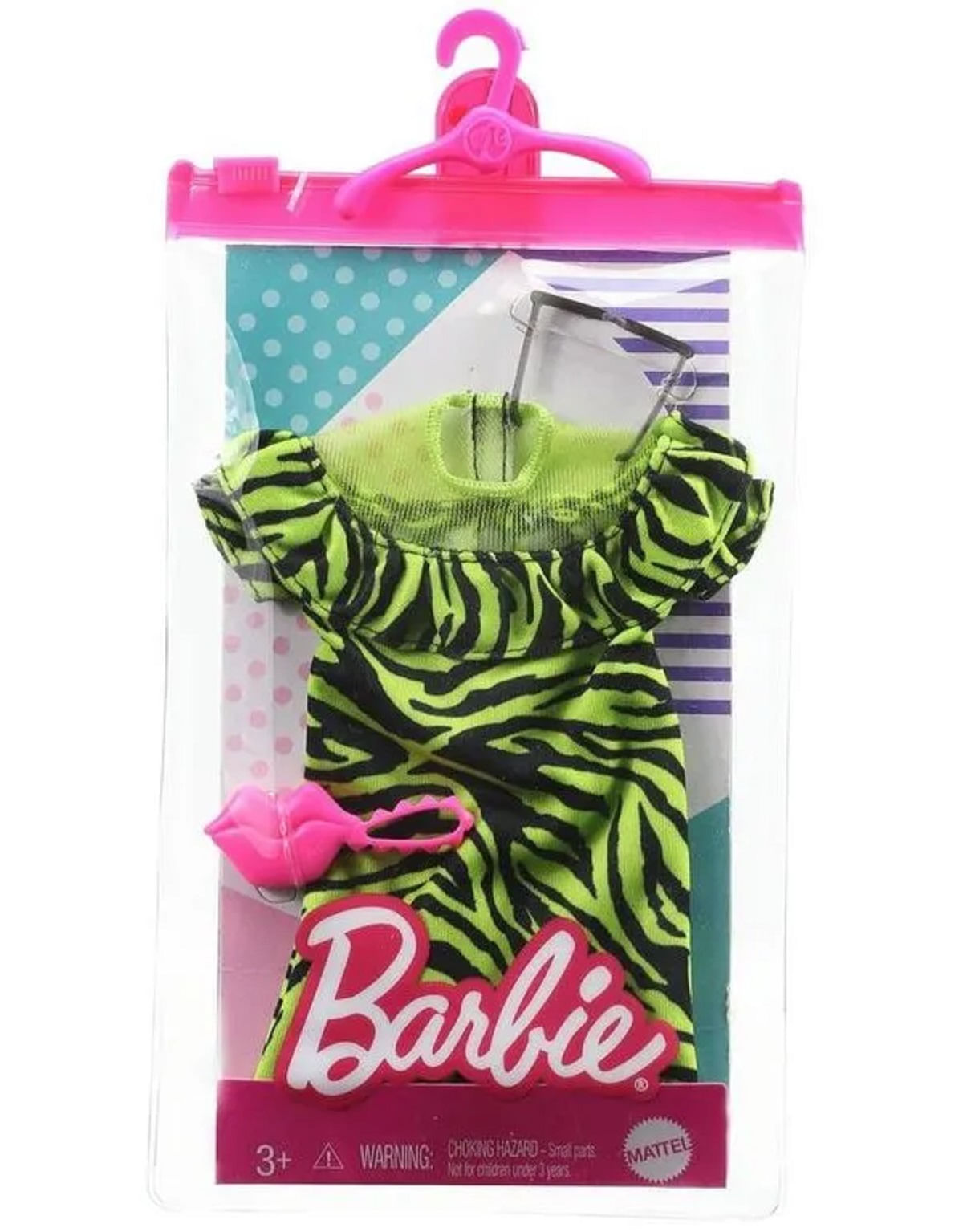 Barbie Roupas Vestido Verde Animal Print - Bumerang Brinquedos