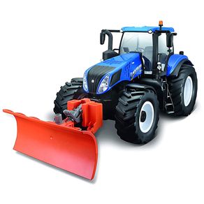Trator-De-Controle-Remoto-New-Holland-W-Snow-Plow-Azul