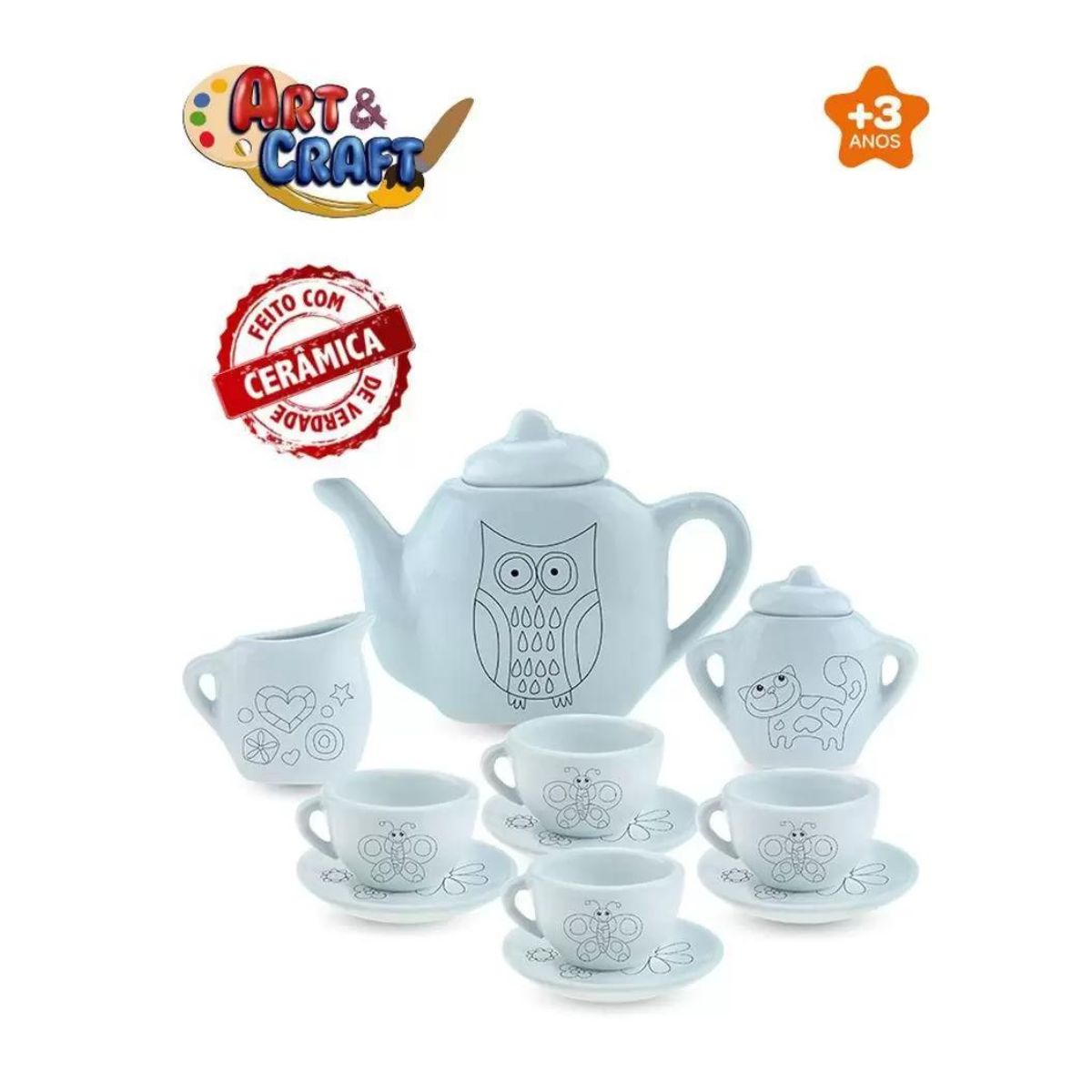Coleção Art Craft Conjunto De Chá Para Pintar Zoop Toys Zp00226