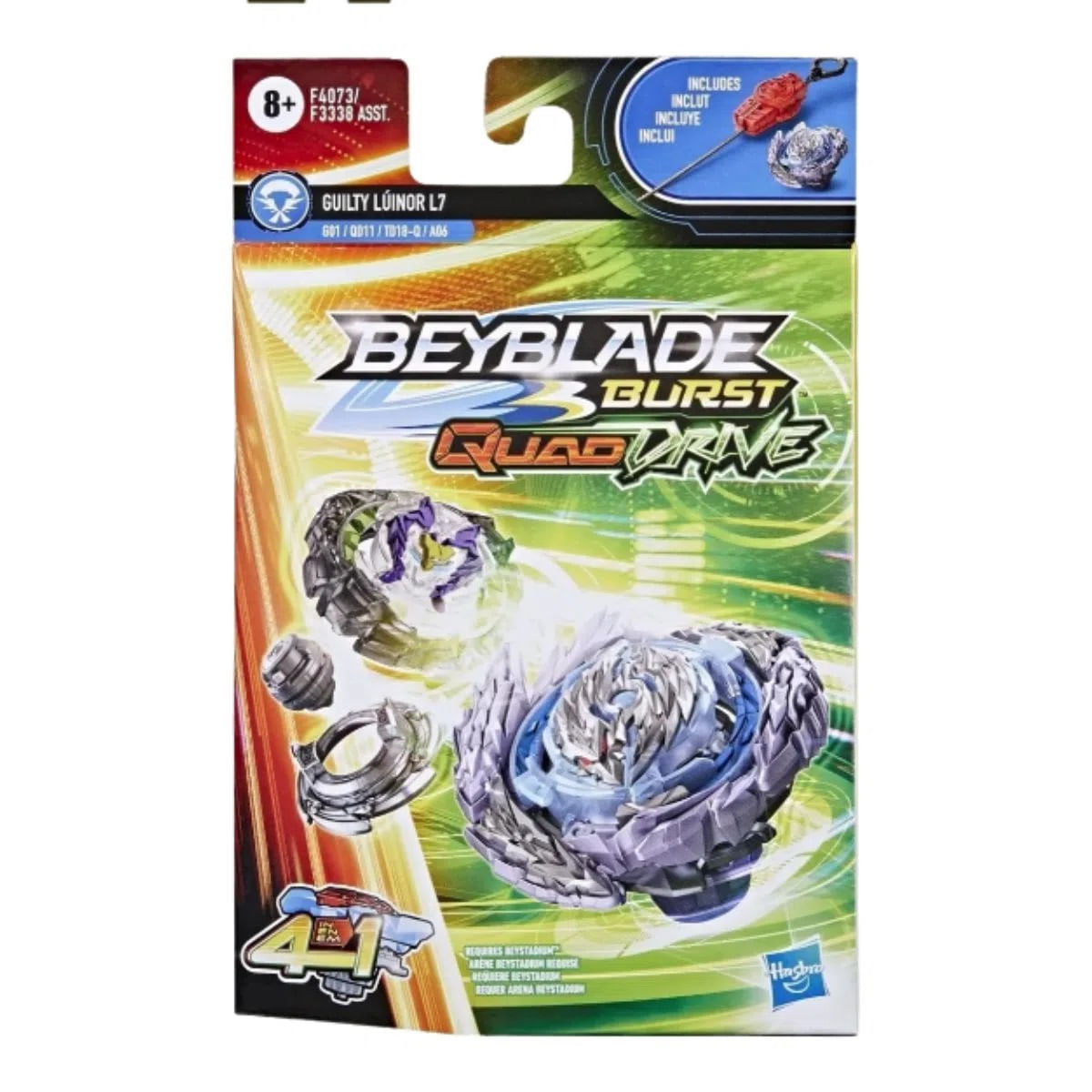 Pião Quaddrive Guilty Luinor L7 Beyblade F4073 - Bumerang Brinquedos