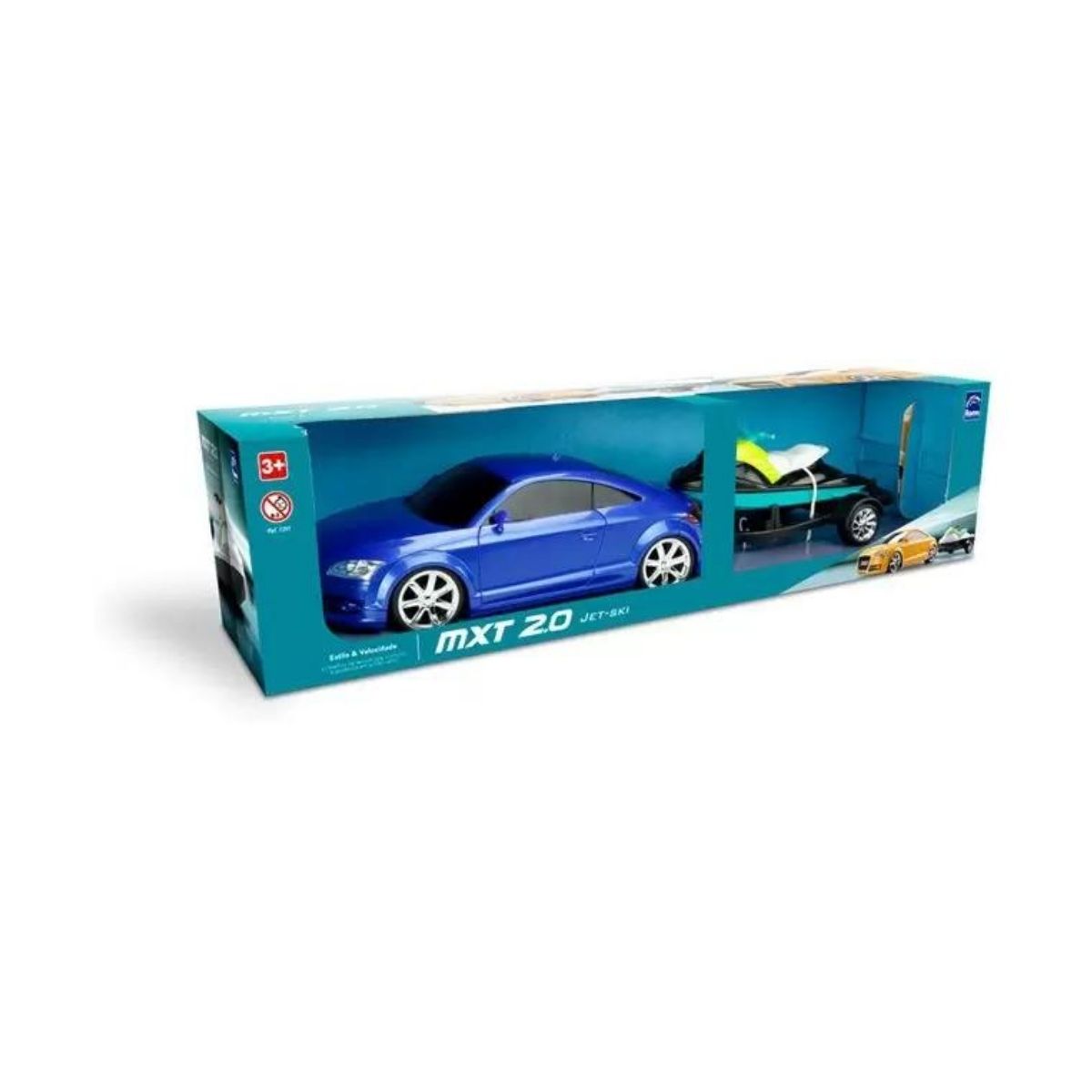 Carro Mxt 2.0 Com Jet Ski Azul Roma Jensen 1291 - Bumerang Brinquedos
