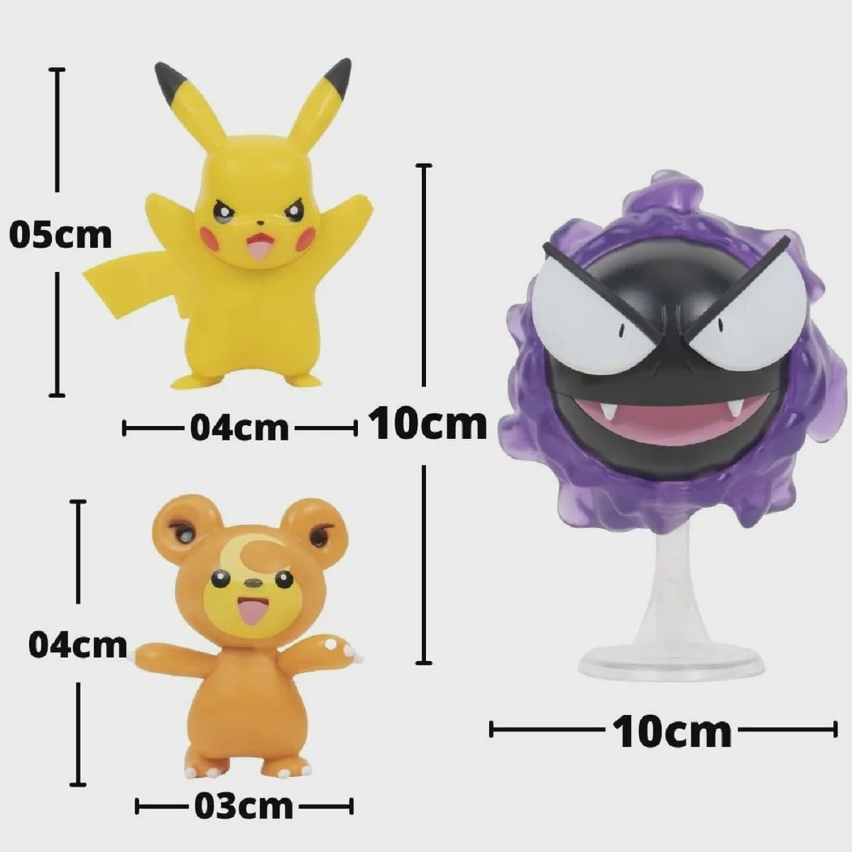Kit 4 Bonecos + acessórios Pokemon Vingadores - Pikachu, Brinquedo