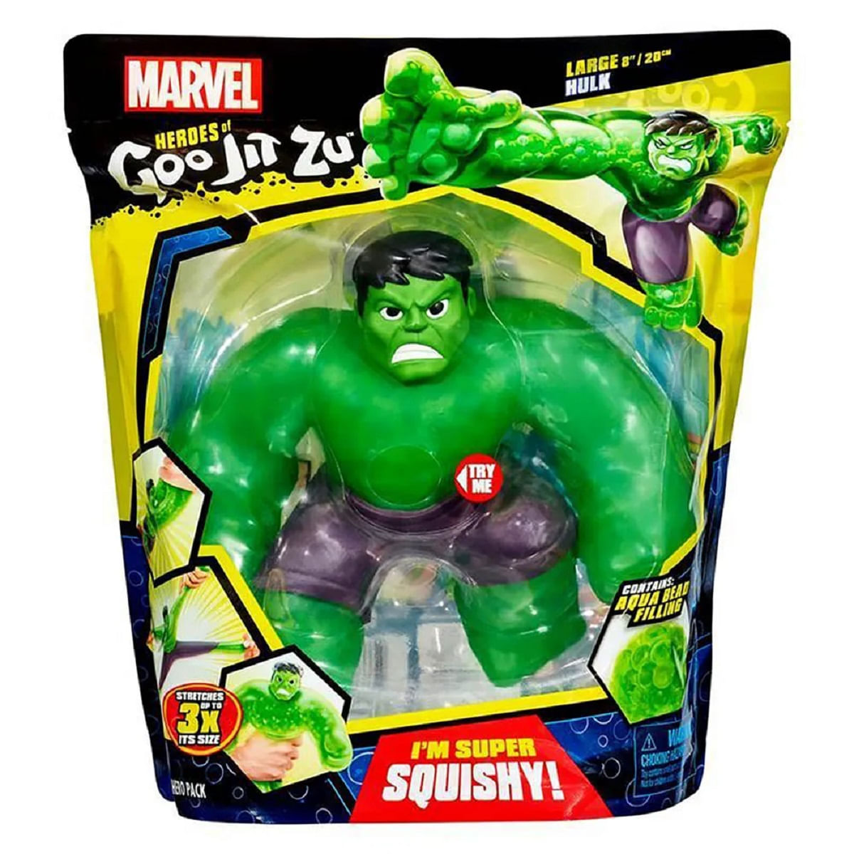 Boneco Elástico Gigante Hulk 20Cm Goo Jit Zu Marvel 002686 - Bumerang  Brinquedos