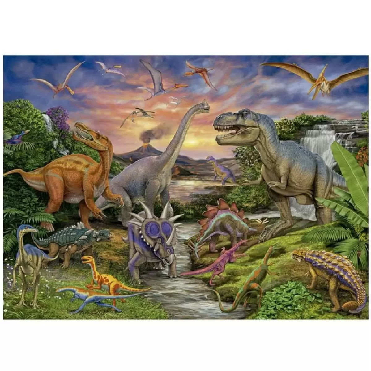 Quebra Cabeça Período Jurássico 1000 Pç Dinossauros G.office