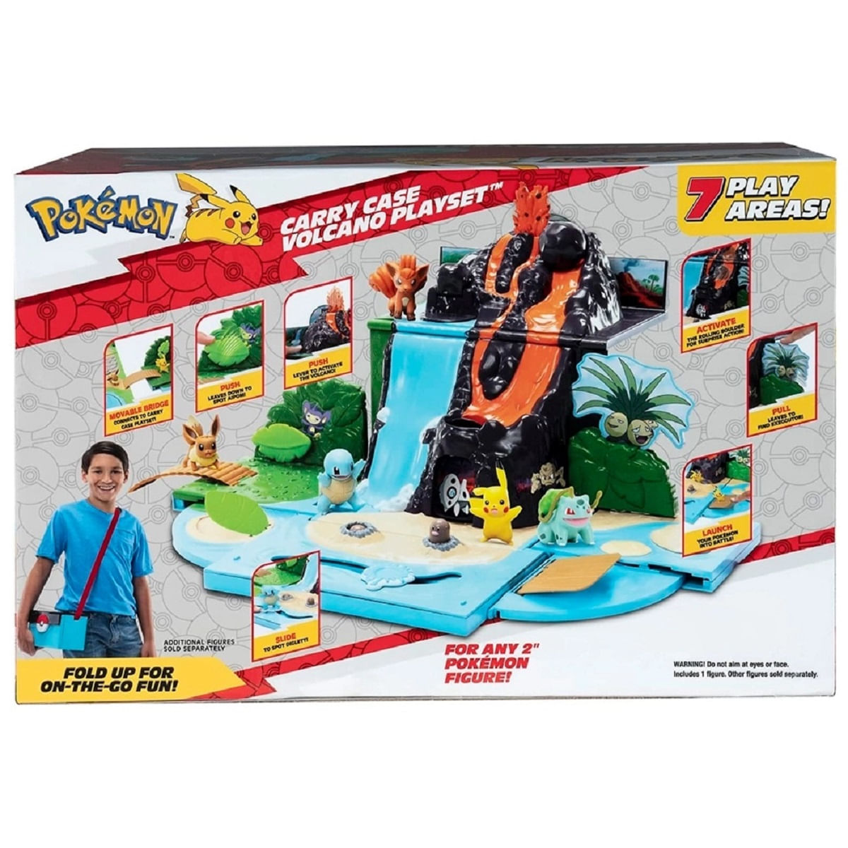 Batalha Pokemon Boneco Pikachu Playset Vulcão Transporte - Bumerang  Brinquedos