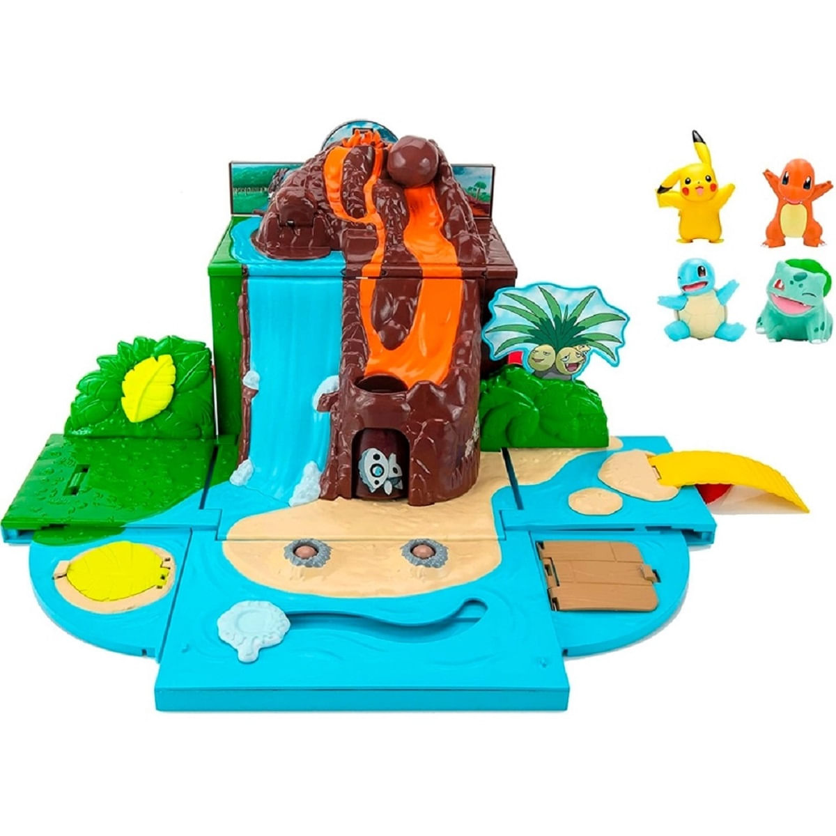 Batalha Pokemon Boneco Pikachu Playset Vulcão Transporte - Bumerang  Brinquedos