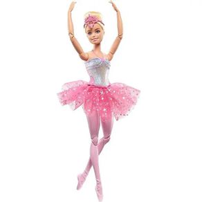 Boneca-Barbie-Bailarina-Luz-Brilhante-Rosa