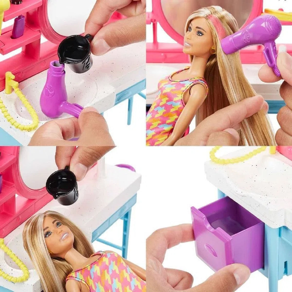 Kit De Bonecas Barbie Styling Hair Brincar De Cabeleireira