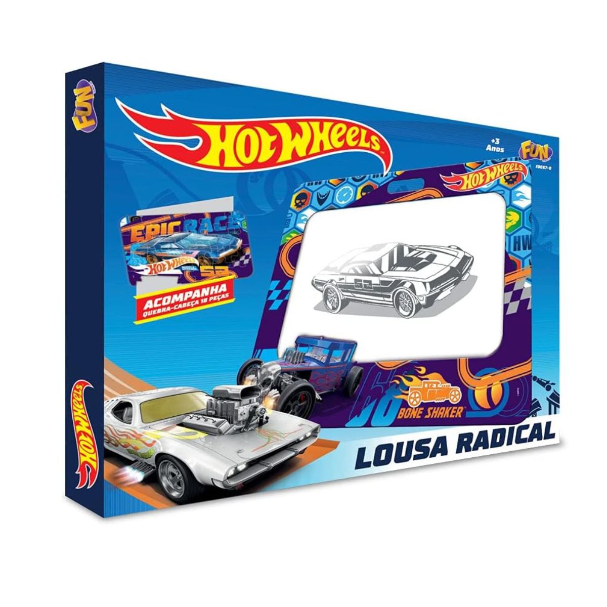 Quebra Cabeça E Lousa Radical Hot Wheels Fun F0067-0 - Bumerang