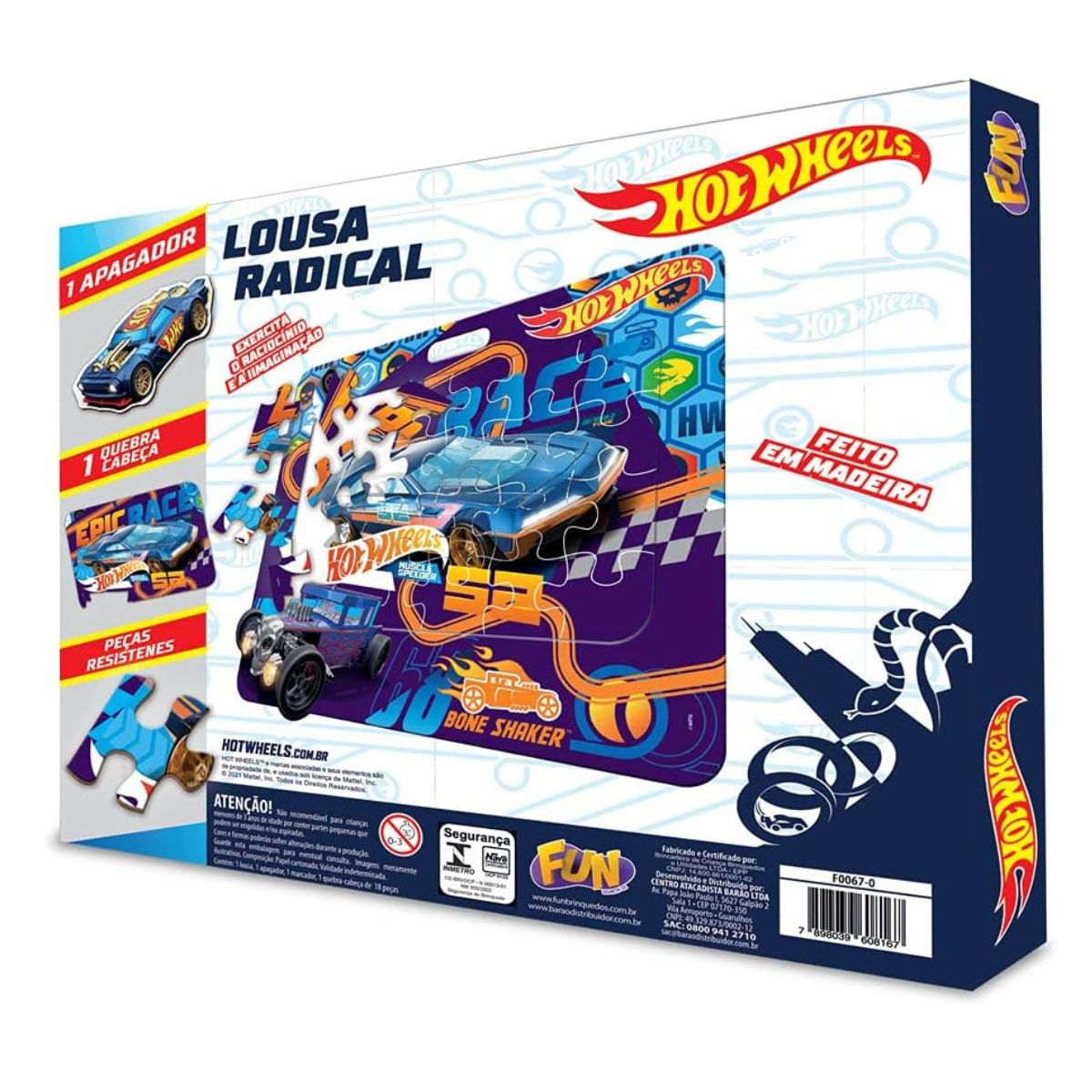 Quebra Cabeça E Lousa Radical Hot Wheels Fun F0067-0 - Bumerang