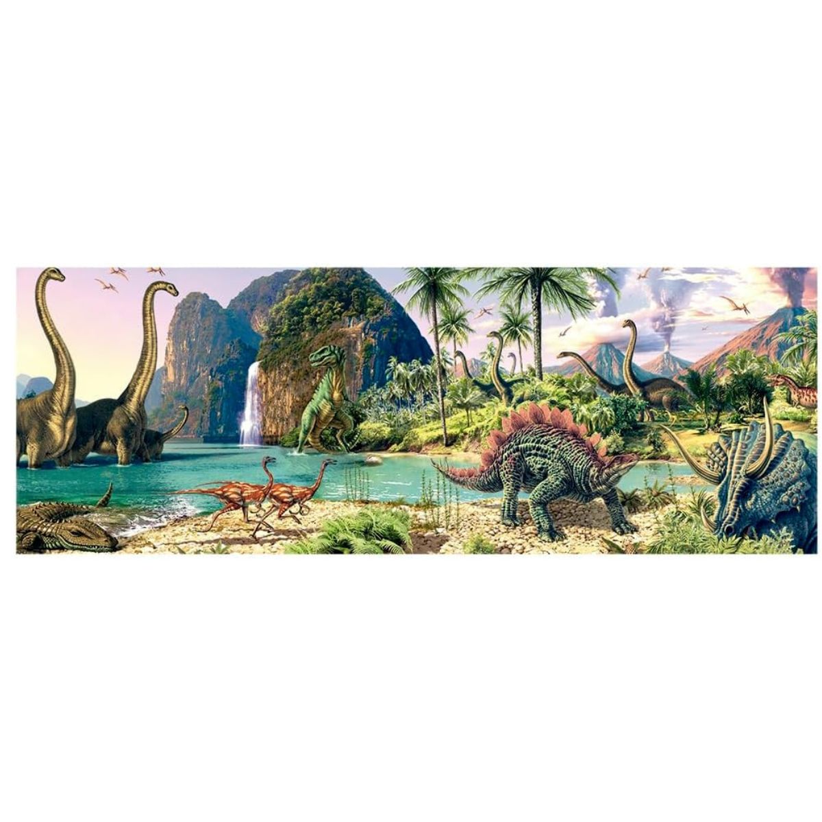 Quebra Cabeça Panorâmico Ilha Dos Dinossauros 750 Peças Grow 04381