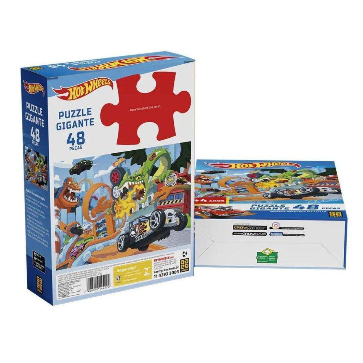 Quebra Cabeça 48 Peças Gigante Hot Wheels Grow 04422 - Bumerang