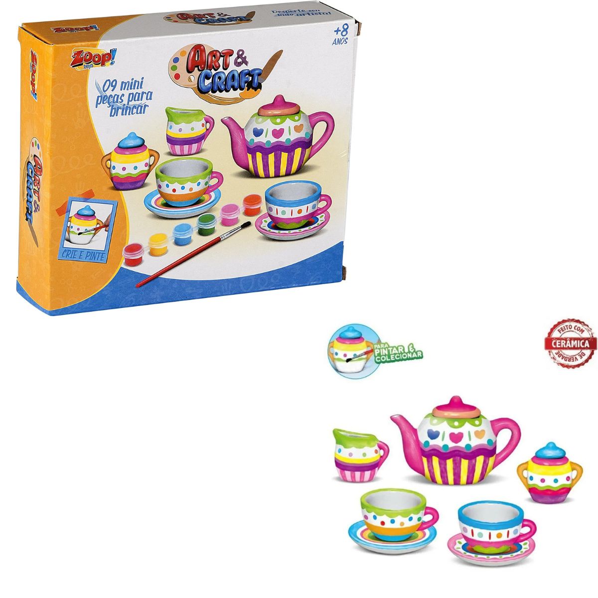 Kit De Chá Cerâmica Tea Party Art E Craft Zoop Toys Zp00229