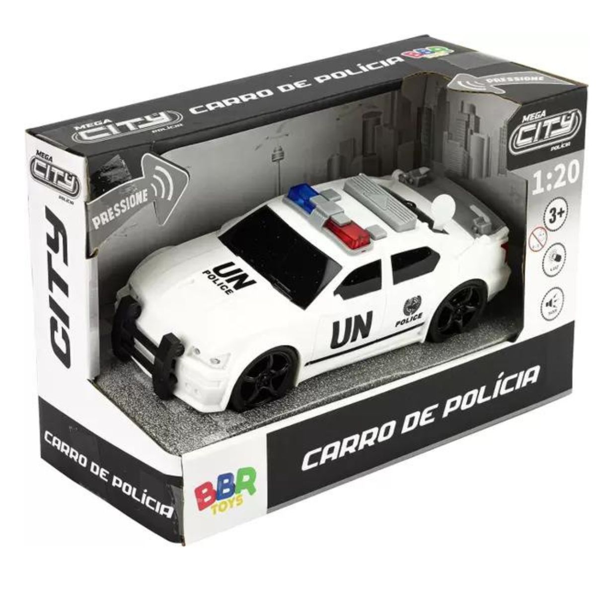 Carro De Polícia Mega City Bbr R3338 - Bumerang Brinquedos