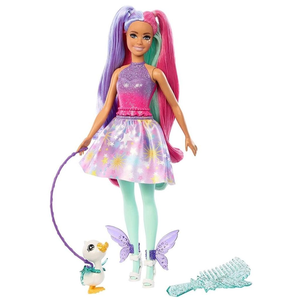 Boneca Barbie com Vestido de Flores - Bumerang Brinquedos