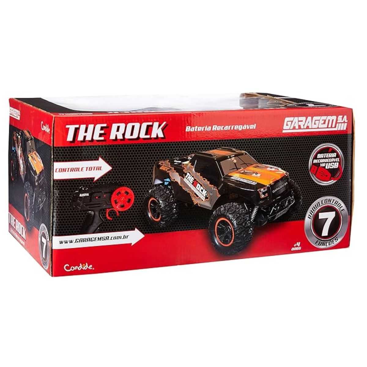 Veículo Rádio Controle Prime The Rock 7 Funções Candide 3575