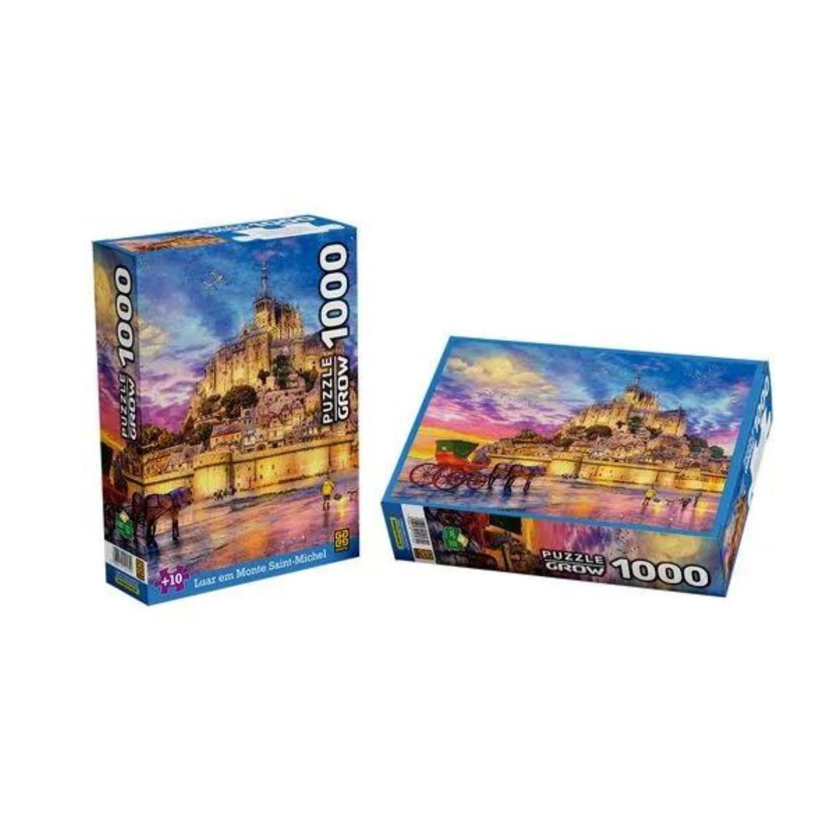 Quebra Cabeça Luar em Monte Saint Michel 1000 Peças Grow 04570