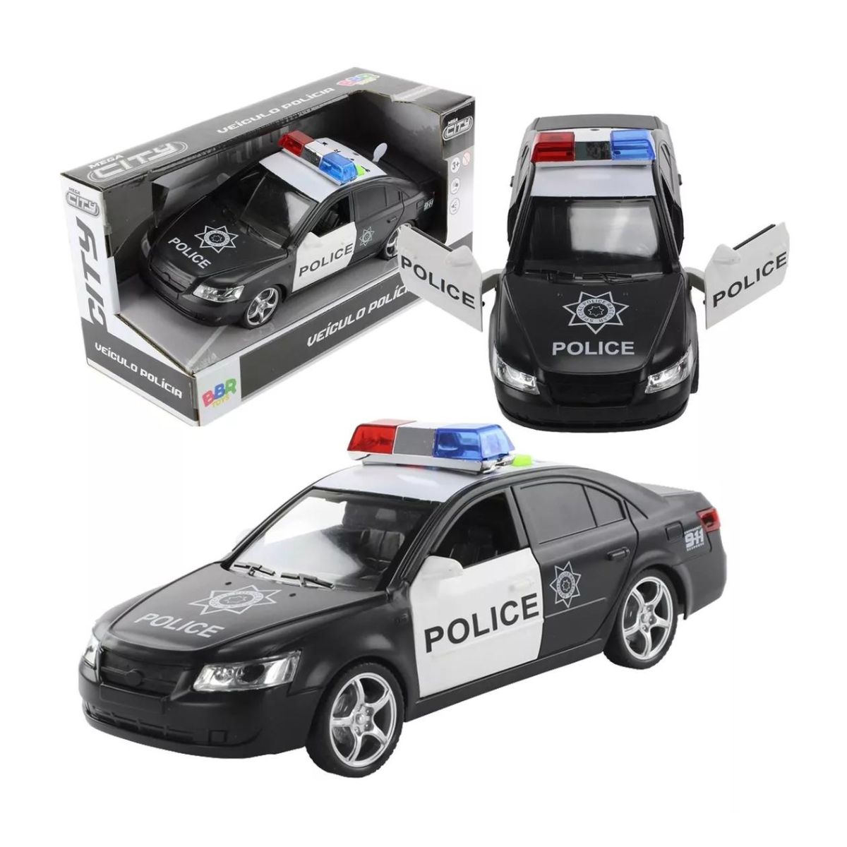 Veículo Polícia Mega City Com Som E Luz Bbr R3038 - Bumerang