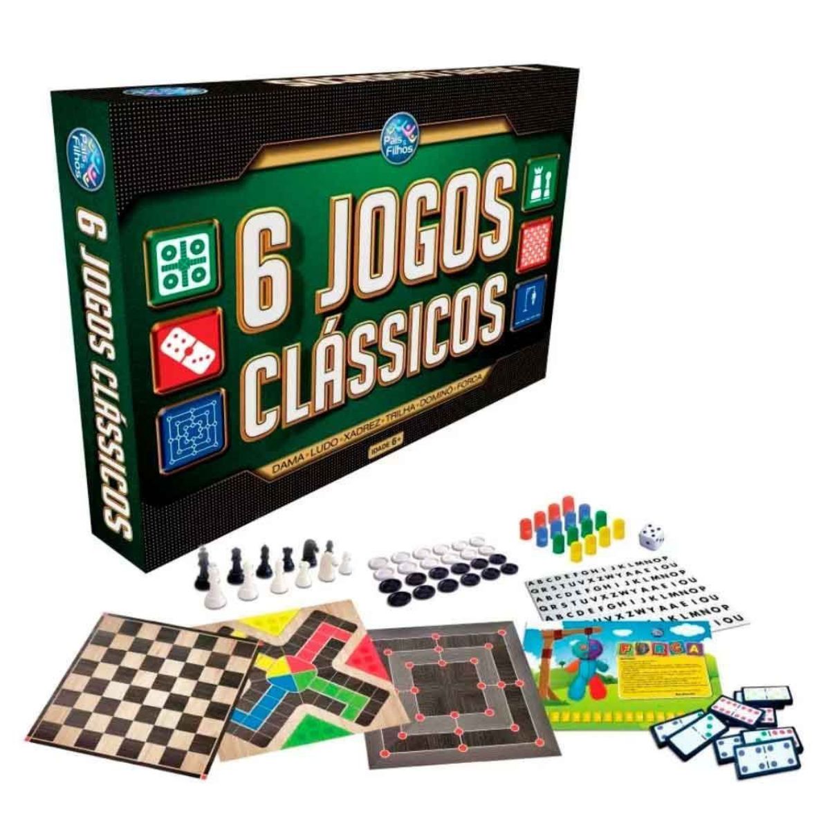 Kit 6 Jogos Clássicos 2759 Pais E Filhos - Bumerang Brinquedos