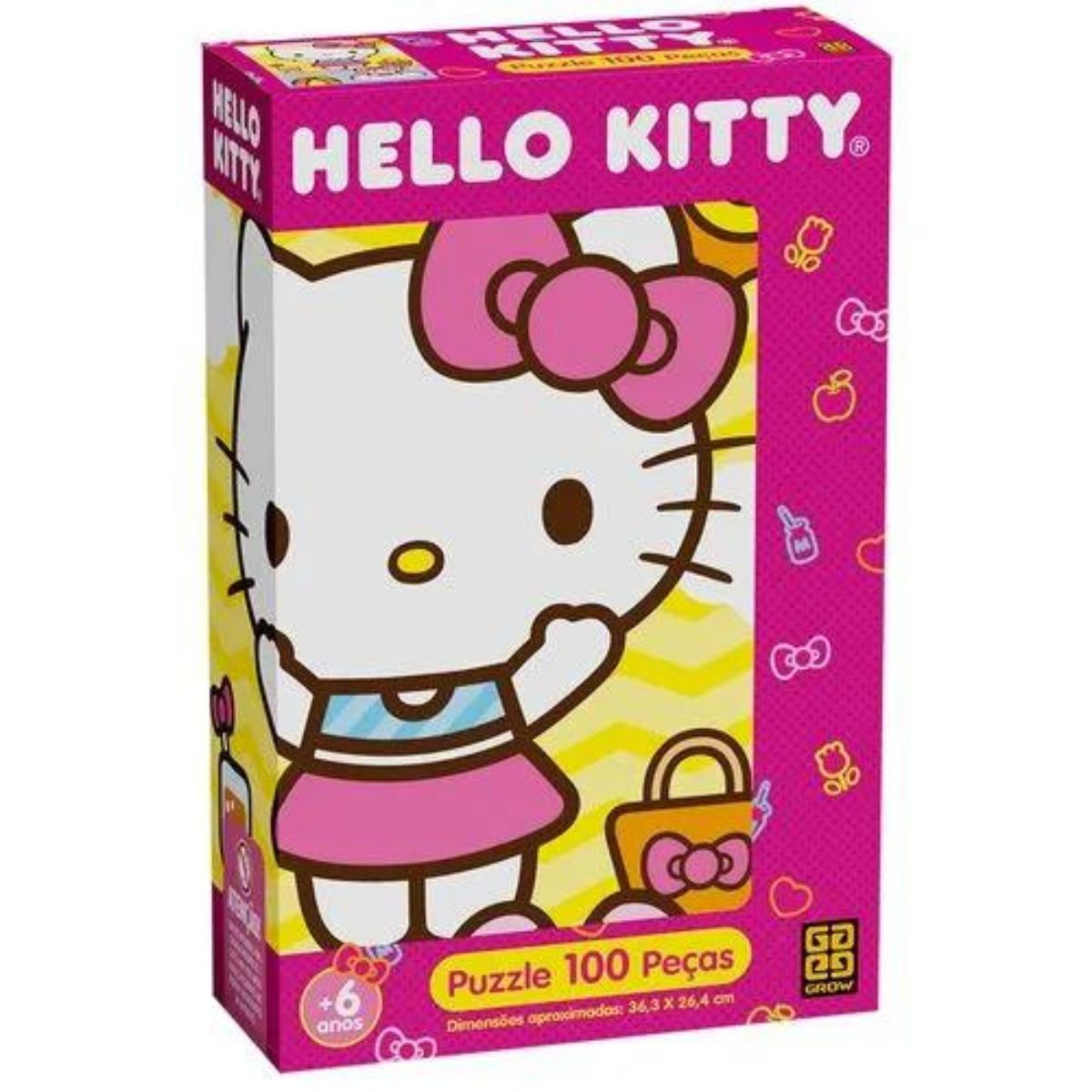 Quebra Cabeça Hello Kitty 100 Peças Grow 04676 - Bumerang Brinquedos