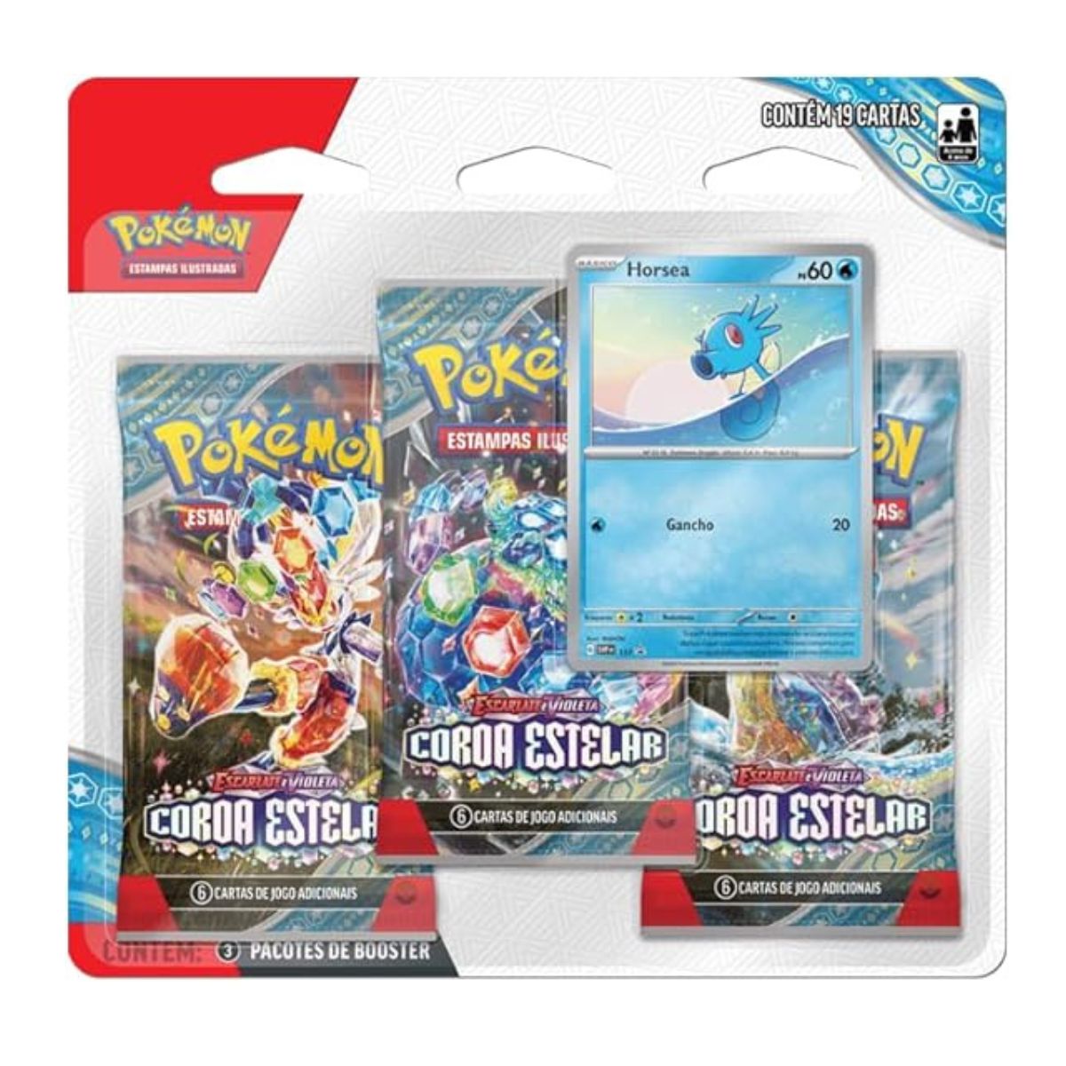 Pokemon Blister Triplo EV07 Horsea Copag 34668 - Bumerang Brinquedos