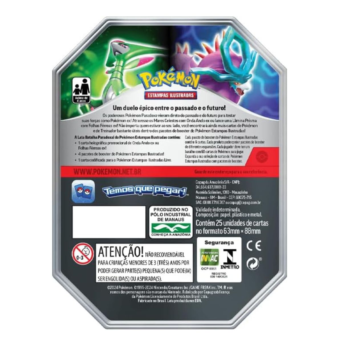 Pokemon Lata Batalha Paradoxal Folhas Férreas Copag 34166